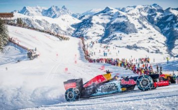 Snow Run F1: Макс Ферстаппен проехал на болиде Формулы-1 по горнолыжной трассе